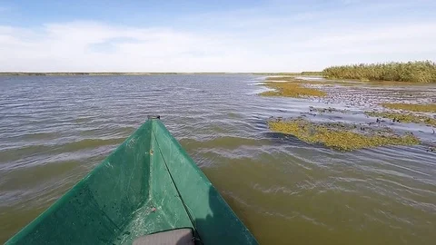 The movement of a boat on the river Video stock 89425658