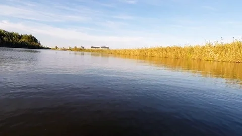 The movement of a boat on the river Video stock 89425685