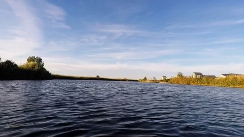 The movement of a boat on the river Video stock 89425716