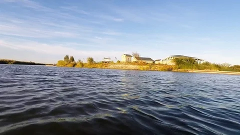 The movement of a boat on the river Video stock 89425740