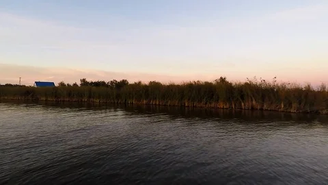 The movement of a boat on the river Video stock 89425801