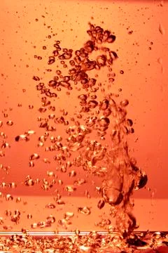 Movement of bubbles of water in space Foto stock