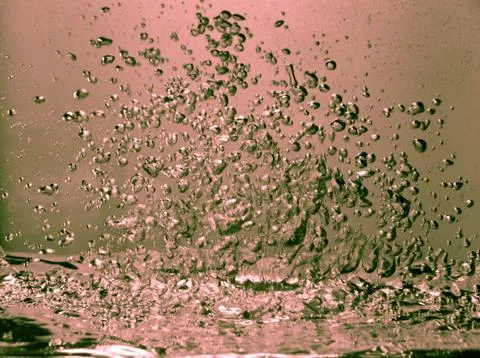 Movement of bubbles of water in space Foto stock