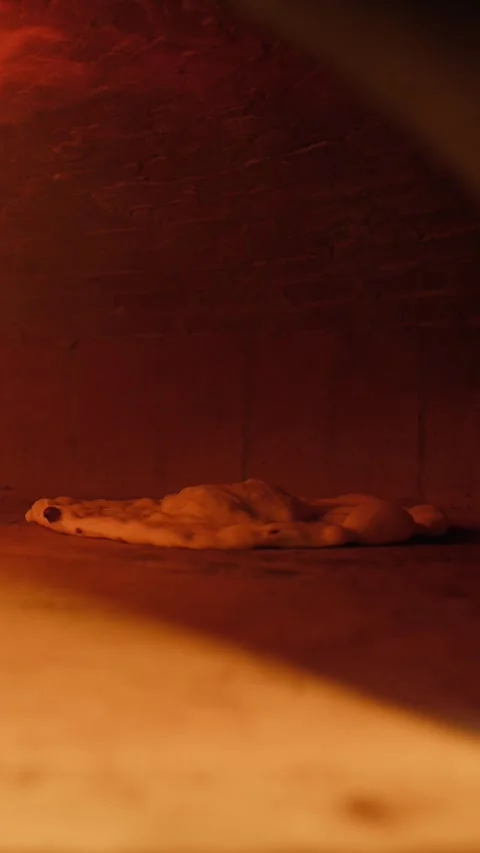 Movement Of The Burning Flame Towards The Pizza Stock Footage 288570963