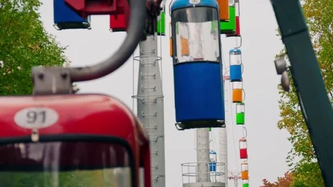 Movement cableway cabins Stock Footage 81529484