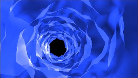 Movement of the camera along a low-poly tunnel. fractal background. computer gra Stock Footage 82408638