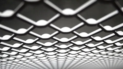 Movement of the camera along the metal grid net Stock Footage 84640990