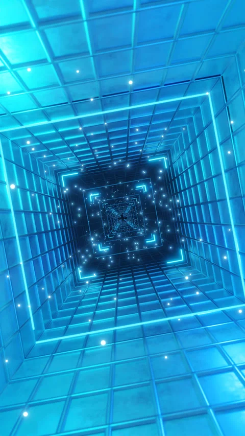 Movement of the camera through the technological tunnel. Vertical video. Stock Footage 250112665