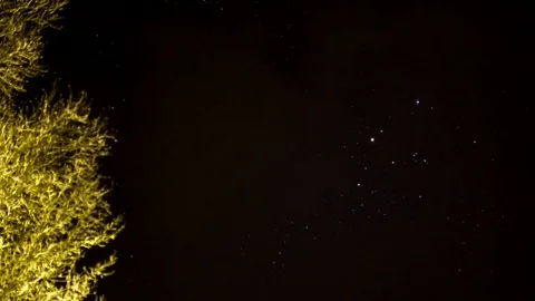 The movement of the camera when shooting the night sky Video stock 74053235