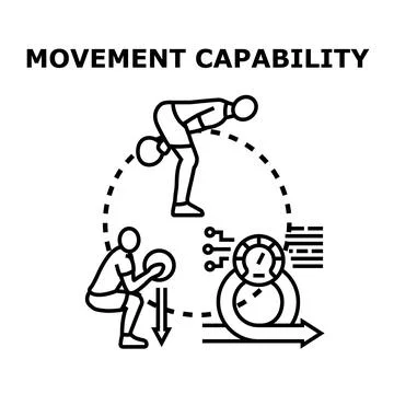 Movement capability improving training and workout concept Stock Illustration