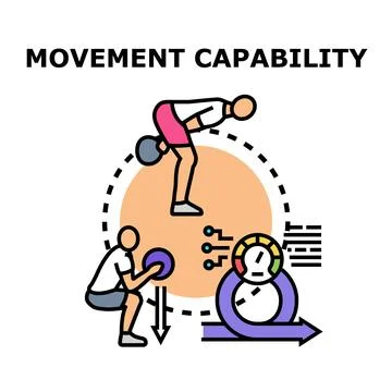 Movement capability improving training and workout concept Ilustración de archivo