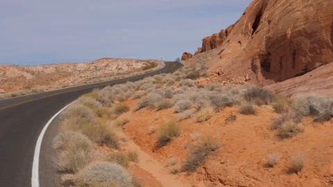 In The Movement Of The Car View Of The Red Rock Canyon Stock Footage 90911258