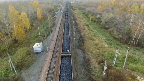Movement of the cargo train Stock Footage 69206928