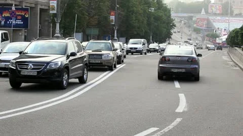 Movement of cars in the city. Time lapse Stock Footage
