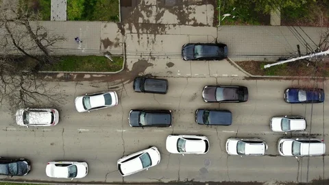 The movement of cars from a height. Stock Footage 125345146