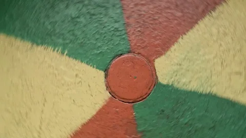 Movement in a circle of colored sectors Stock Footage 98590788