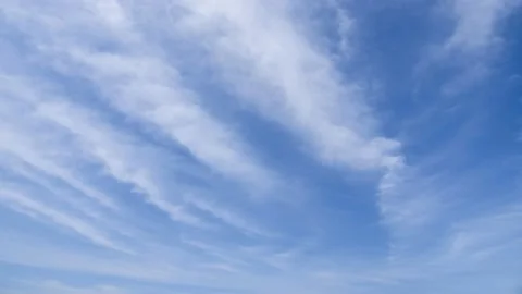 Movement of cirrus clouds by the blue sky. Stock Footage 166058246