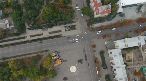 The movement of the city from the sky 스톡 동영상 68611948