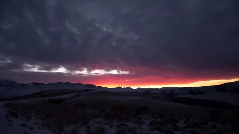 The movement of clouds across the red sky Stock Footage 151427223