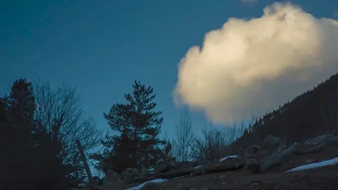 The movement of clouds across the sky over the mountains 스톡 동영상 149379467