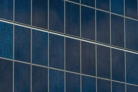Movement of clouds against the background of a modern energy-efficient buildi Foto stock