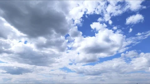 Movement of clouds on the blue sky Stock Footage 252054637