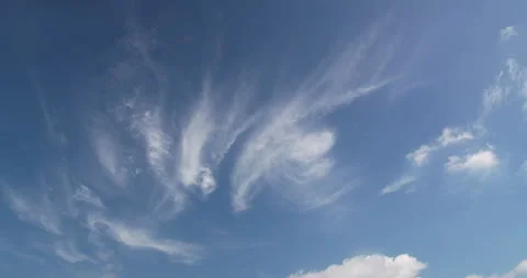 Movement of clouds on blue sky. Time lapse 4k. Stock Footage 277070557