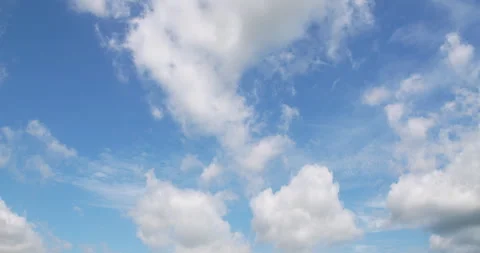 Movement of clouds on blue sky. Time lapse 4k. Stock Footage 277070754