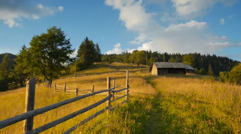 The movement of clouds high in the Carpathian Mountains (Timelapse) Stock Footage 27292176