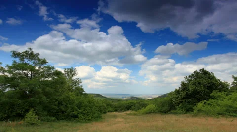 Movement of the clouds on the mountain. Cave city Tepe-Kerman, Crimea, Stock Footage 34732650