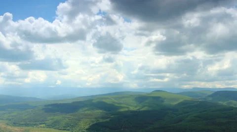 Movement of the clouds on the mountain. Cave city Tepe-Kerman, Crimea, Russia,  Stock Footage 48721235