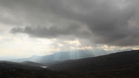 Movement of the clouds on the mountain Demerdji. Alushta, Crimea, Ukraine  Stock Footage 35009341