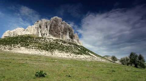 Movement of the clouds on the mountain.  Stock Footage 23696124