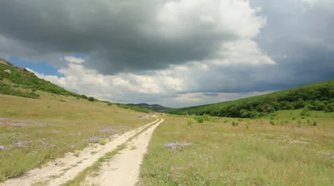 Movement of the clouds on the mountain.  Stock Footage 24979099