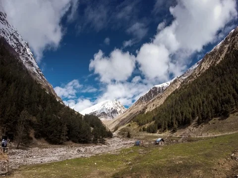 Movement of the clouds on the mountains Elbrus, Northern Caucasus, Russia. Stock Footage 81333002