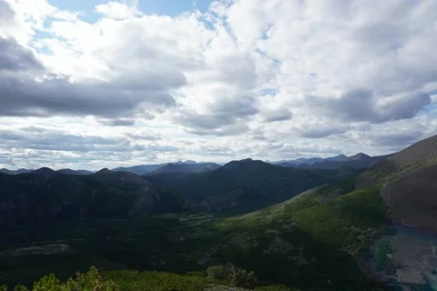 Movement of clouds in the mountains Stock Footage 157795976