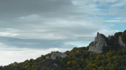 The movement of clouds in Mountains (Timelapse) Stock Footage 30468461