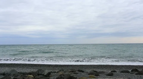 Movement of the clouds over the Black Sea. Adler, Russia, Full HD Stock Footage 59141688