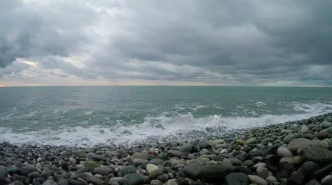 Movement of the clouds over the Black Sea. Pitsunda, Abkhazia Stock Footage 59141769