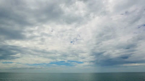 Movement of the clouds over the Black Sea. Gagra, Abkhazia, Full HD Stock Footage 67032831