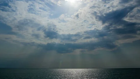 Movement of the clouds over the Black Sea. Adler, Russia, Full HD Stock Footage 93631413