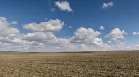 The movement of clouds over the fields of wheat in the vast steppes of the Don. Stock Footage 61568302