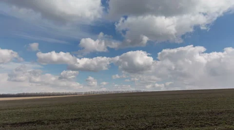 The movement of clouds over the fields of wheat in the vast steppes of the Don. Video stock 61568712