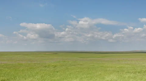 The movement of clouds over the fields of wheat in the vast steppes of the Don. Stock Footage 63162589