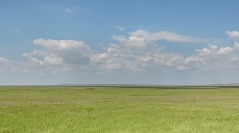 The movement of clouds over the fields of wheat in the vast steppes of the Don Stock Footage 63162634