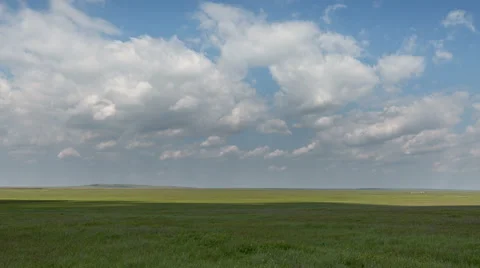 The movement of clouds over the fields of wheat in the vast steppes of the Don. Stock Footage 63162802