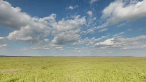 The movement of clouds over the fields of wheat in the vast steppes of the Don Stock Footage 63163110