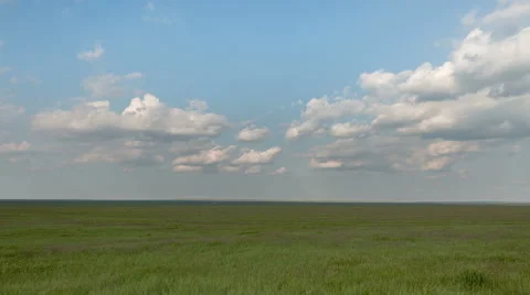The movement of clouds over the fields of wheat in the vast steppes of the Don. Stock Footage 63163277