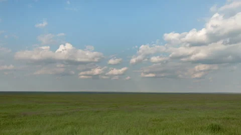 The movement of clouds over the fields of wheat in the vast steppes of the Don Stock Footage 63163302