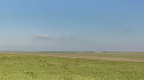 The movement of clouds over the fields of wheat in the vast steppes of the Don Stock Footage 63164202